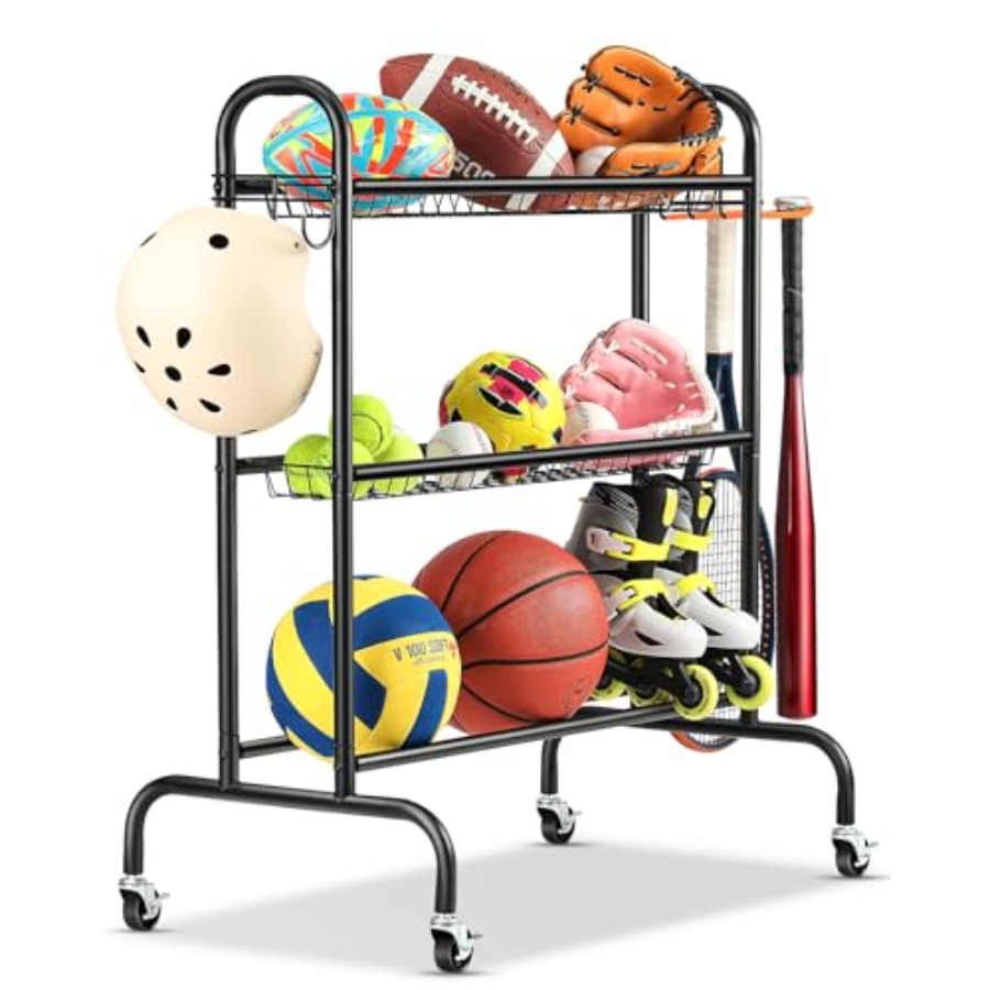 Sports Equipment Organizer - Basketball Rack Rolling Basketball Shooting Training