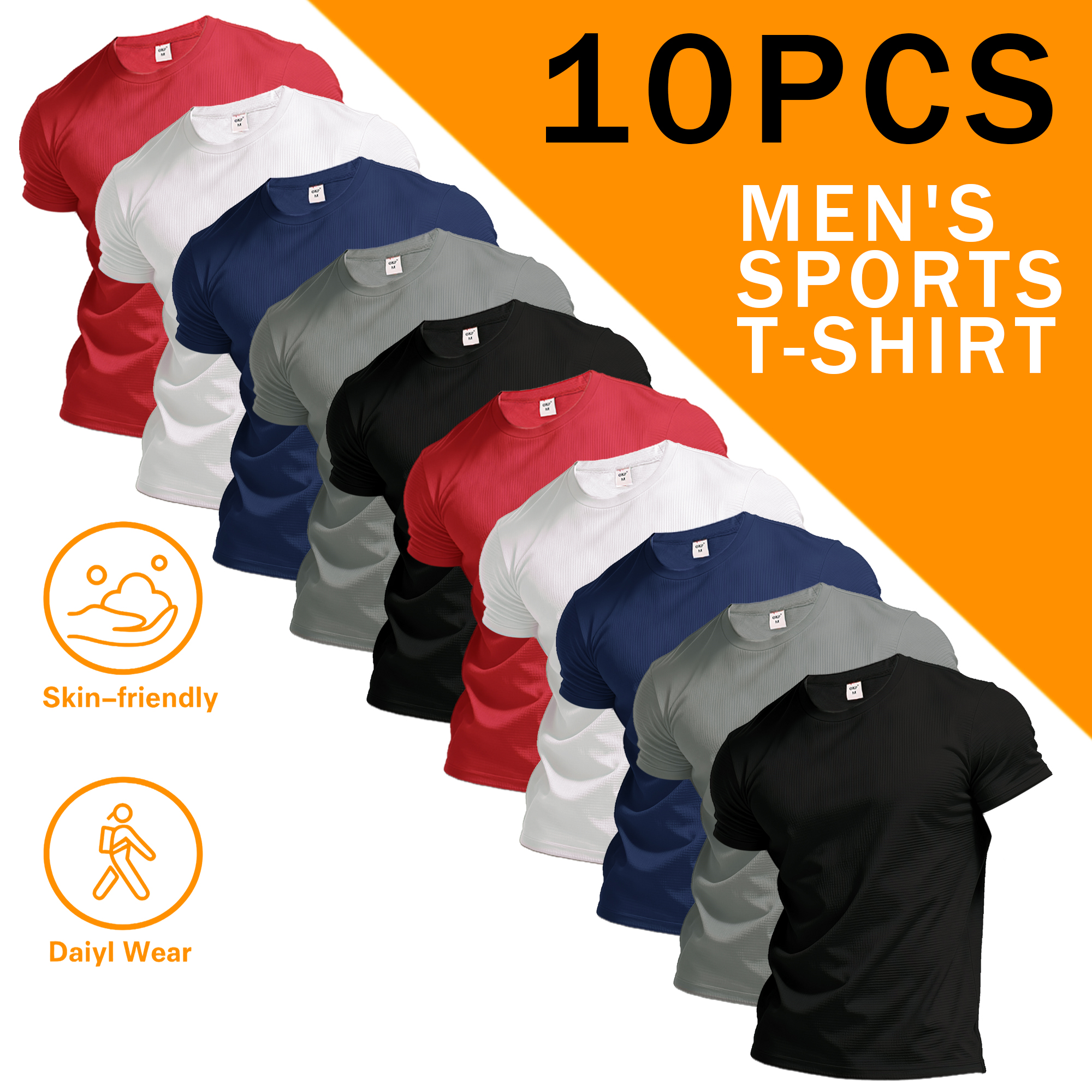 Sports Equipment Golf - 10Pieces Of Men's Sports Round Neck