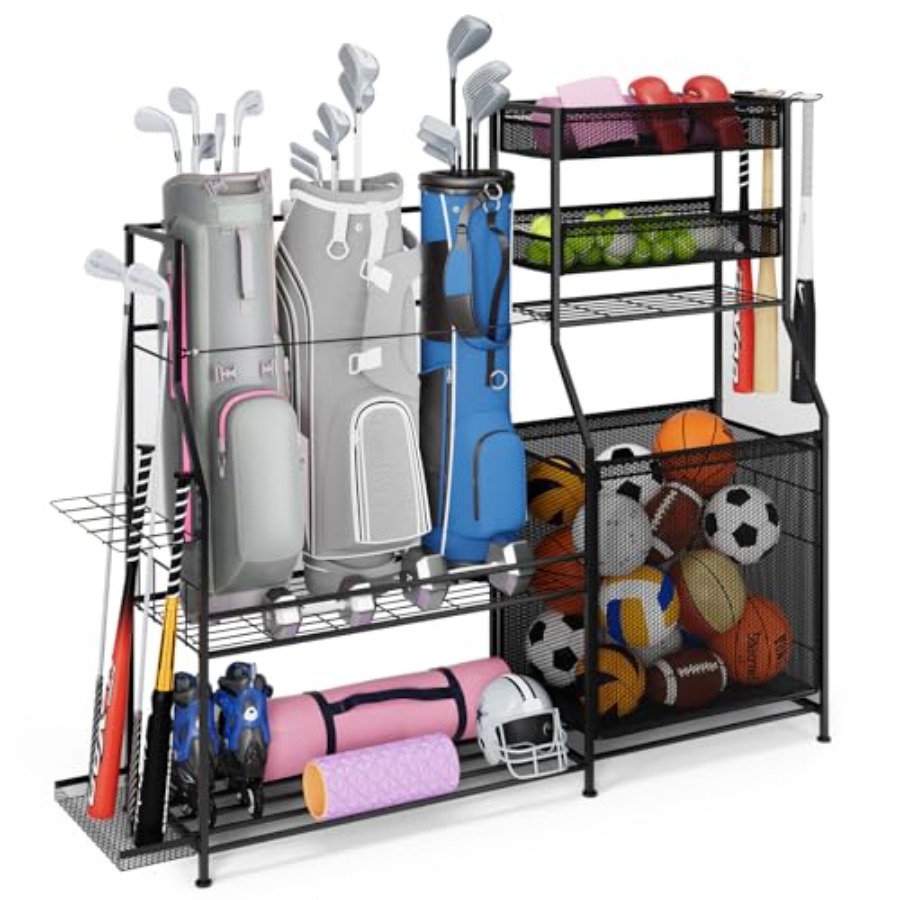 Sports Equipment Organizer - Garage Sports Equipment Organizer for 3