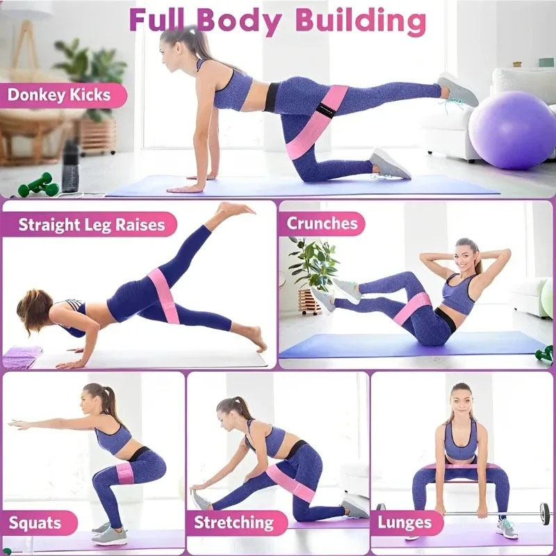 3Pcs Fabric Resistance Hip Boo - Sports Equipment Supplies avaliação e preço