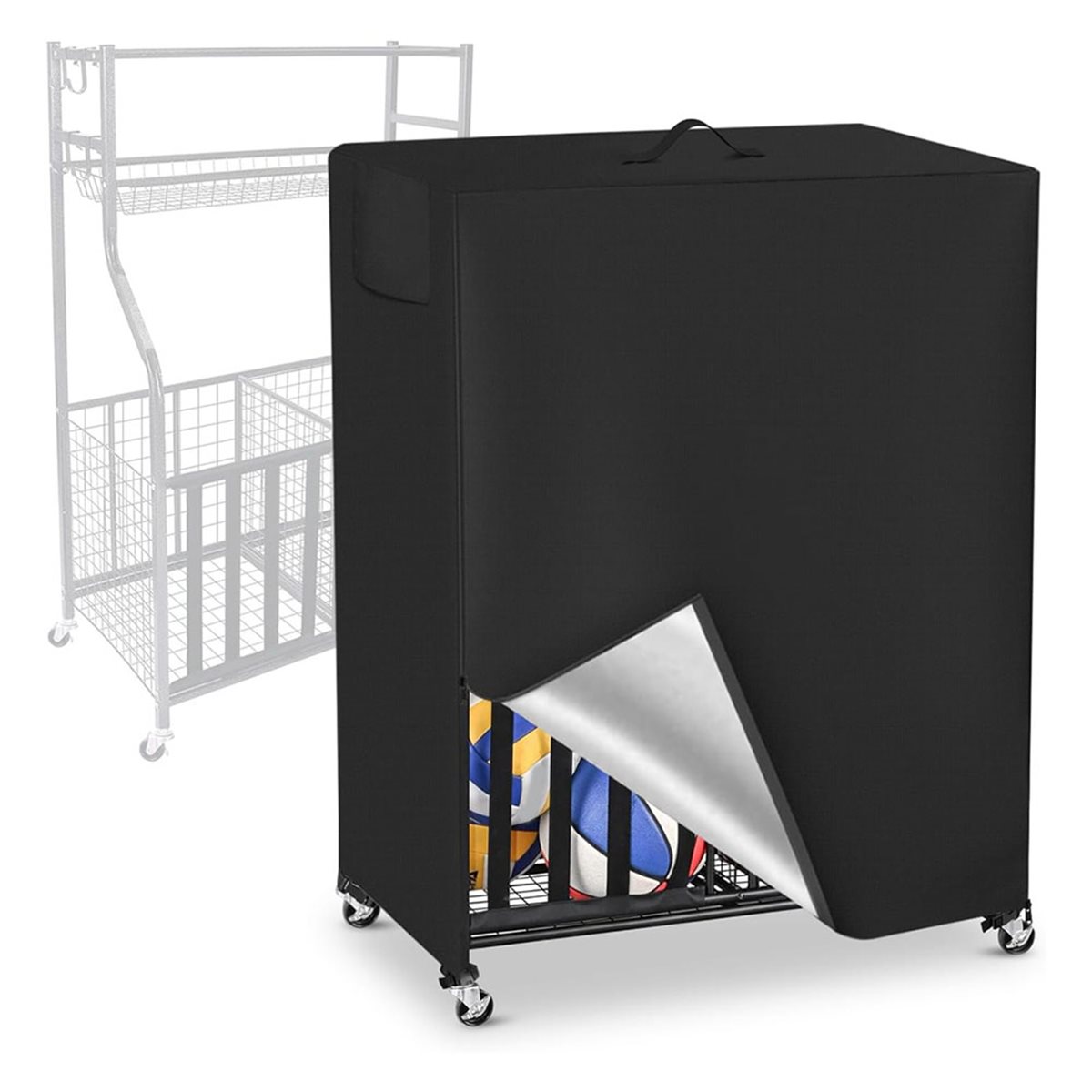 Basketball Rack Cover Garage S - Sports Equipment Organizer avaliação e preço