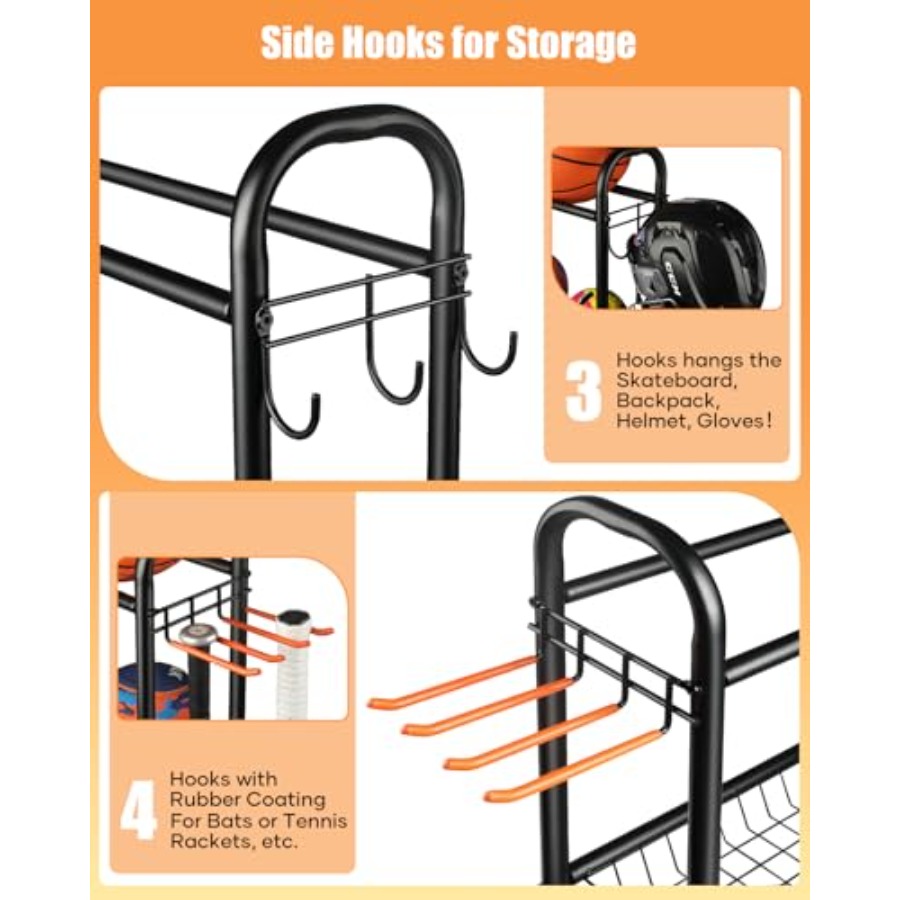 Basketball Rack Rolling Basket - Sports Equipment Organizer avaliação e preço