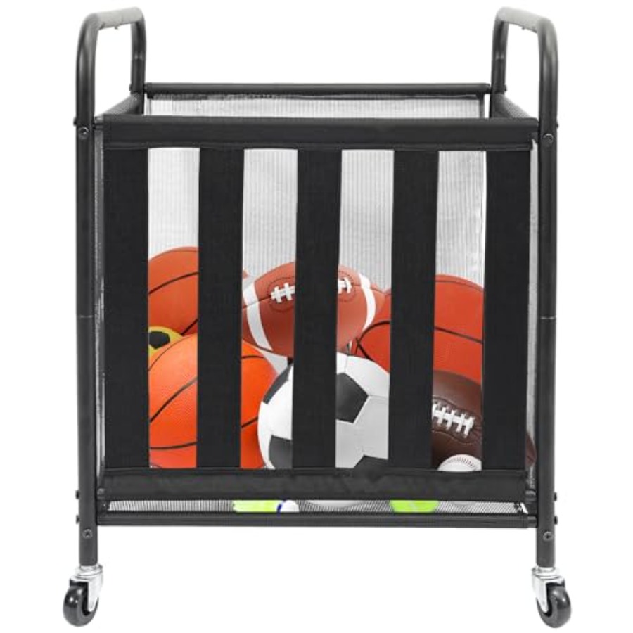 Rolling Sports Ball Storage Ca - Sports Equipment Organizer avaliação e preço