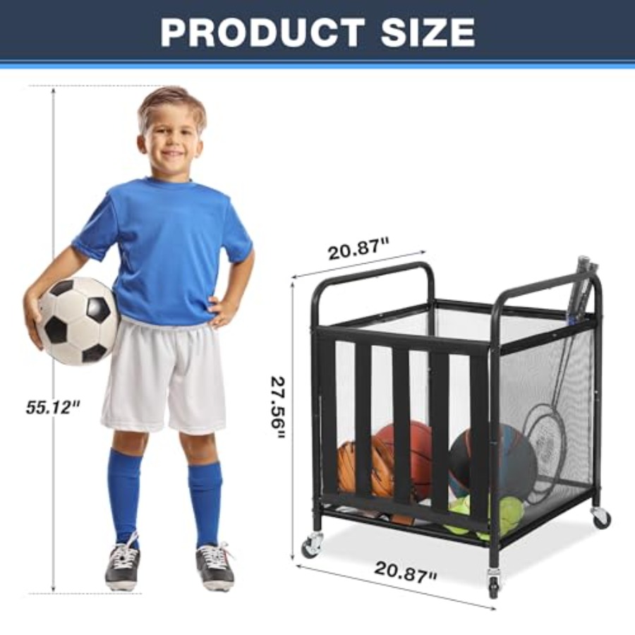 Rolling Sports Ball Storage Ca - Sports Equipment Organizer avaliação e preço