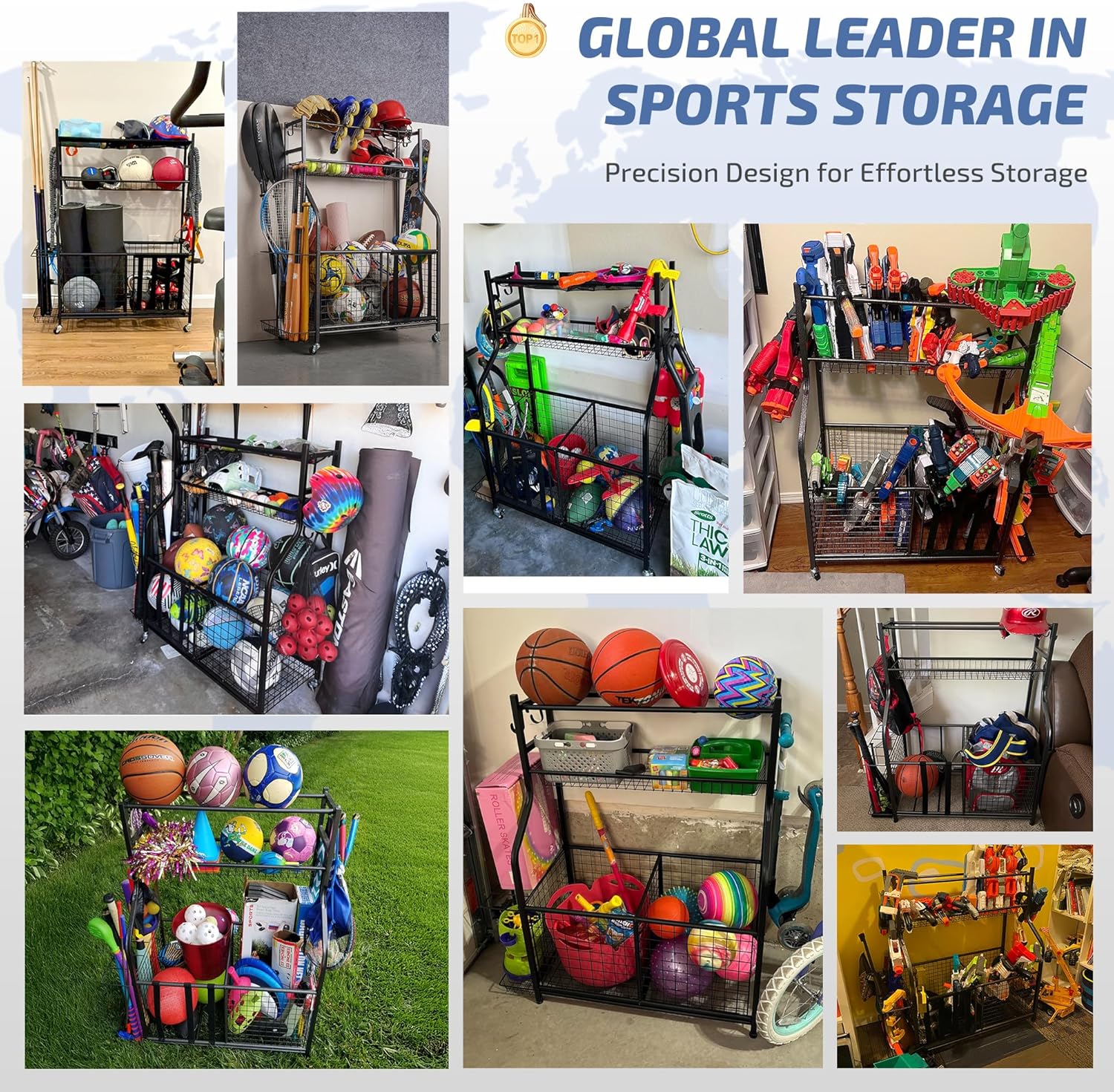 Sports Equipment Storage Rack  - Sports Equipment Organizer avaliação e preço