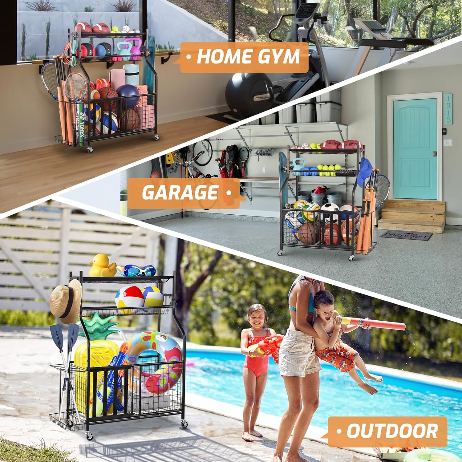 Sports Equipment Storage Rack  - Sports Equipment Organizer avaliação e preço